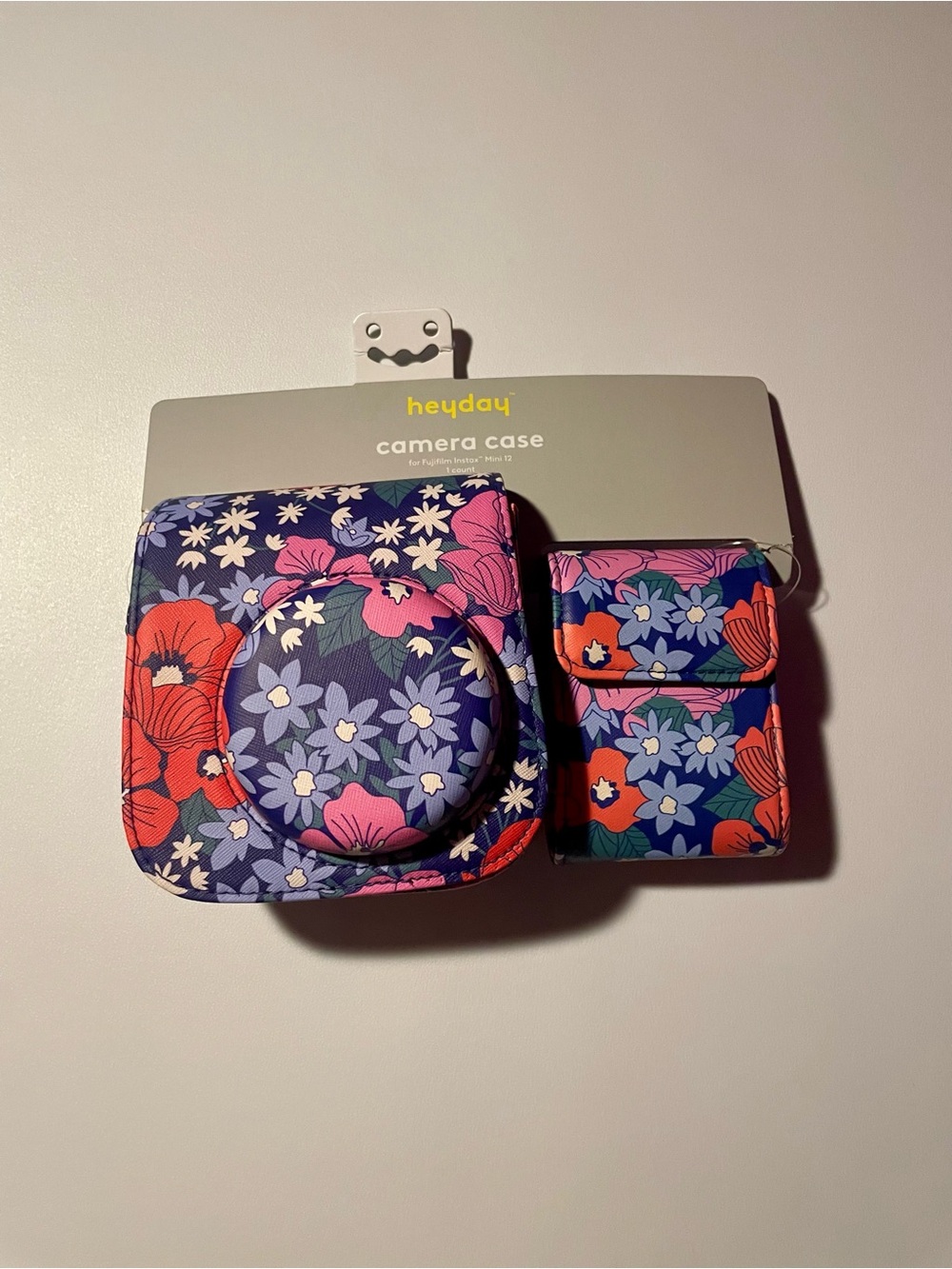NWT Heyday Floral Camera Case Bag & Film Pouch For Fujifilm Instax Mini 12 Blue